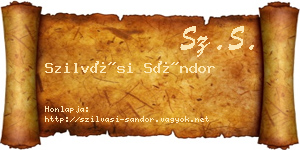 Szilvási Sándor névjegykártya