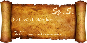 Szilvási Sándor névjegykártya