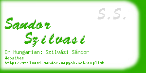 sandor szilvasi business card